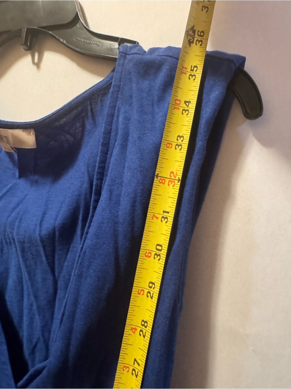 LOFT Sleeveless Wrap-Style Midi Dress in Royal Blue - Picture 7 of 7